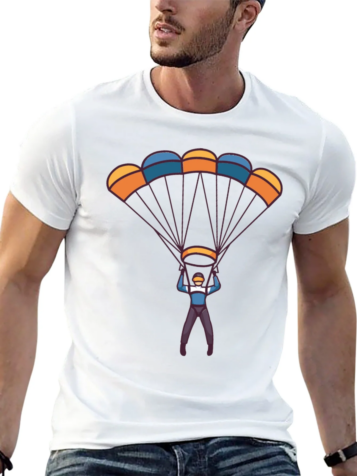Parachute Design Black T-Shirt product image 3