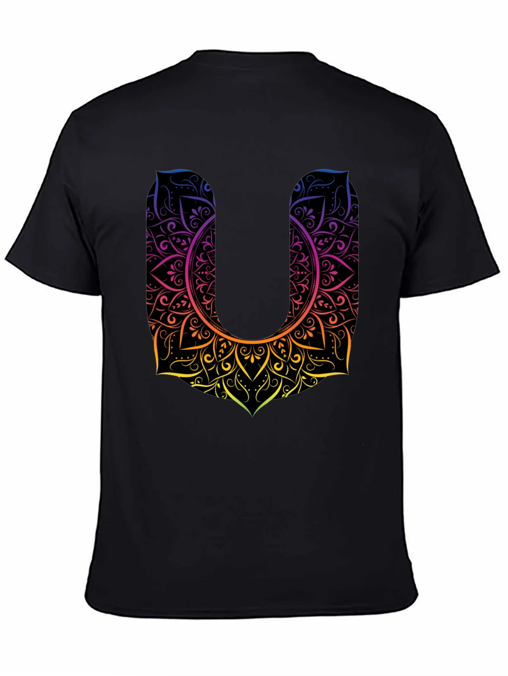 Mandala U Black Tee - Unique Design Casual Style product image 4