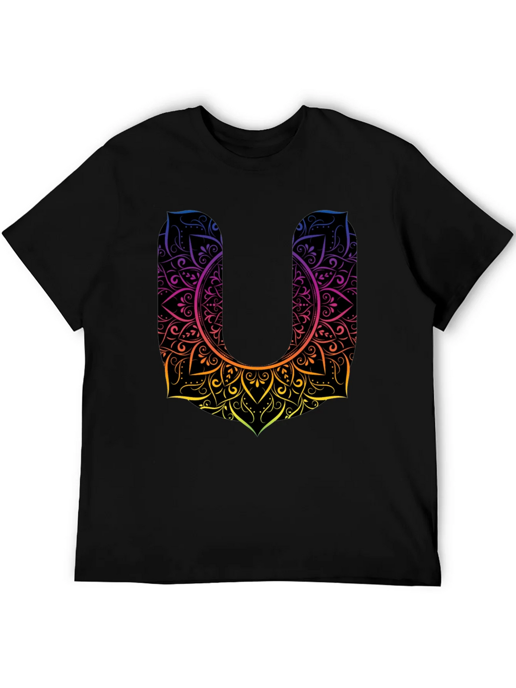 Mandala U Black Tee - Unique Design Casual Style product image 5