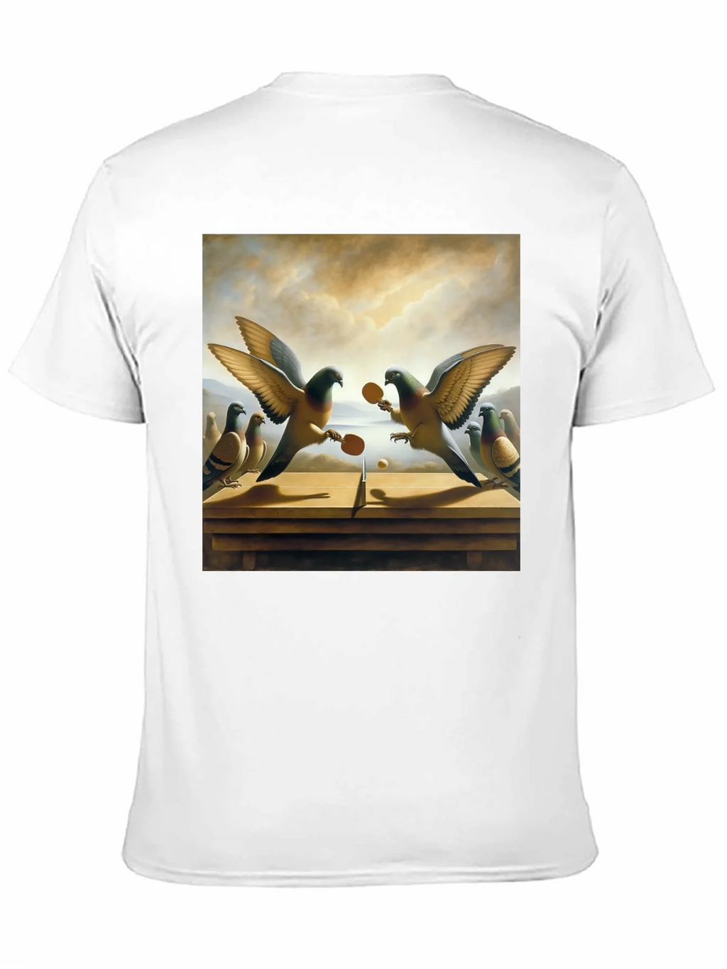 Pigeon Ping Pong Graphic Tee - Unique Bird Art product image 5