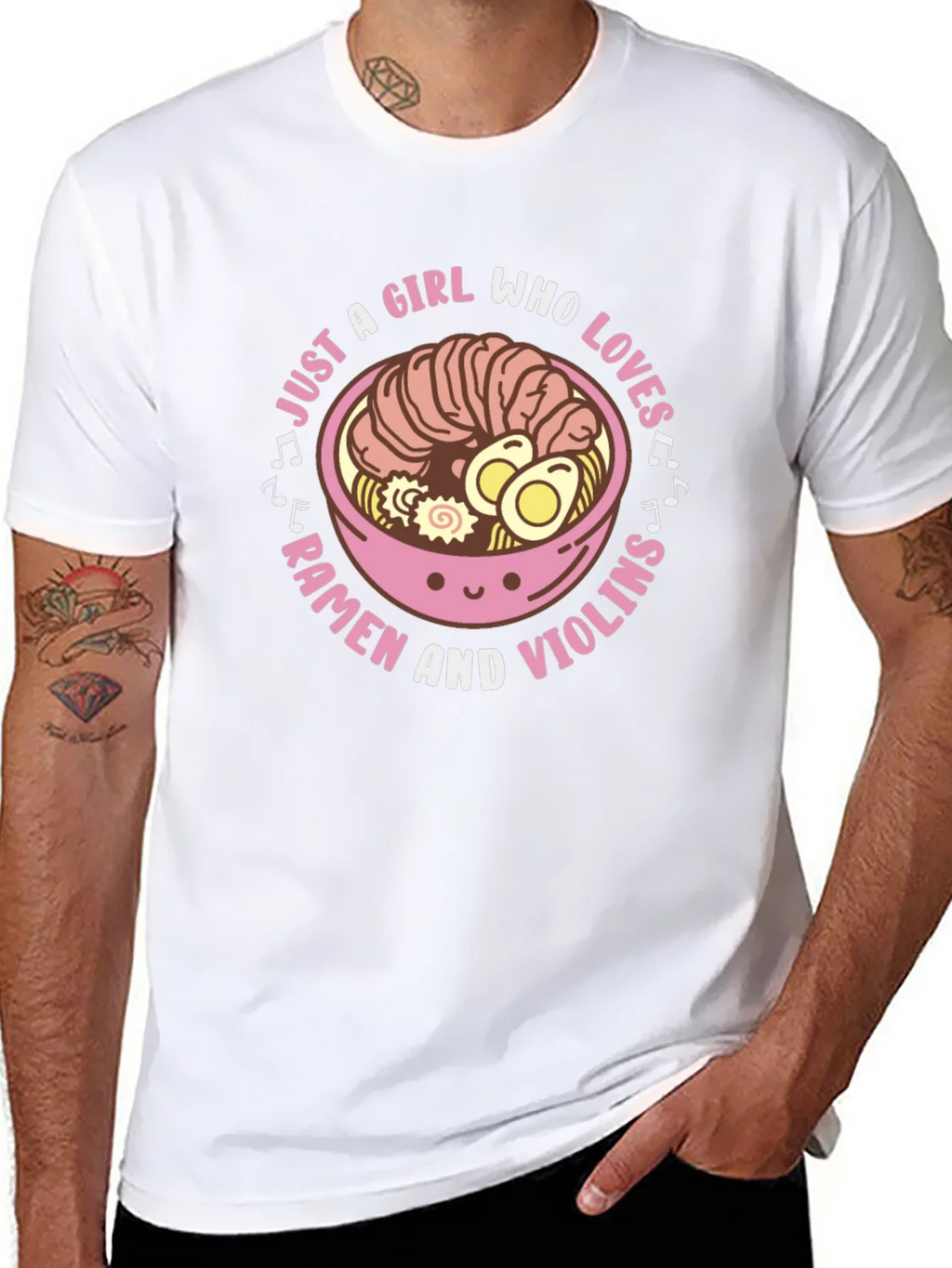 Ramen & Violins Graphic Tee - Just a Girl Who Loves product image 4