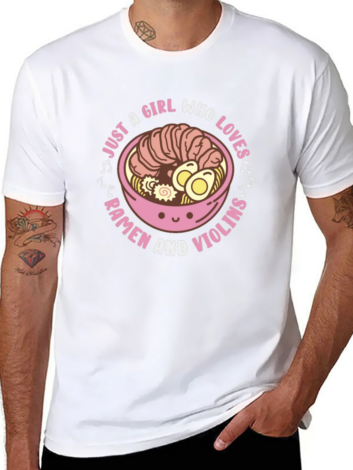 Ramen & Violins Graphic Tee - Just a Girl Who Loves product image 4