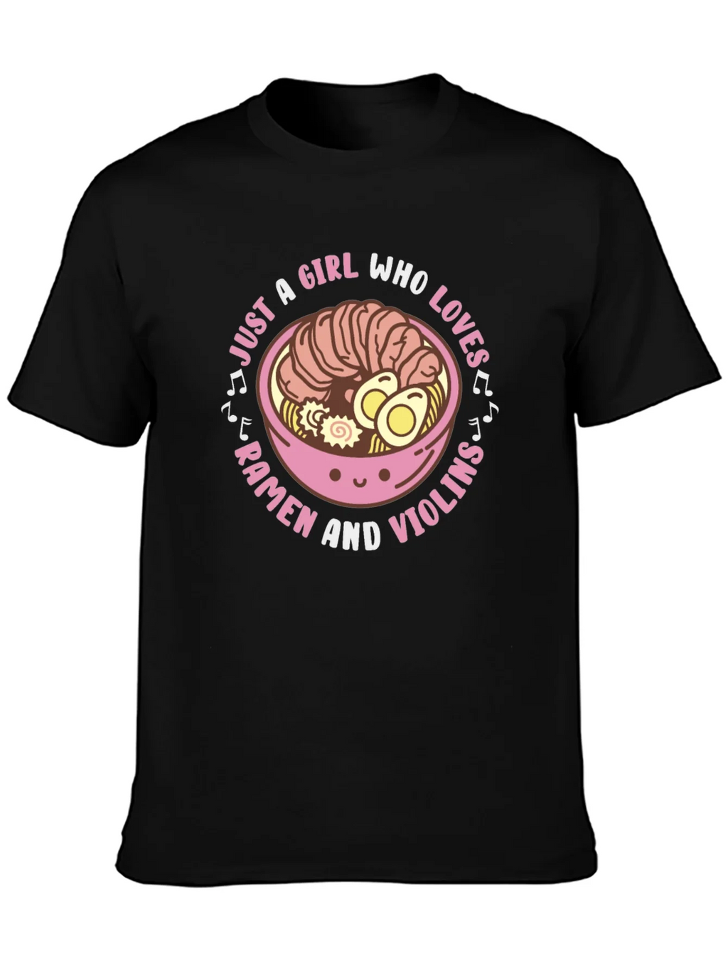Ramen & Violins Graphic Tee - Just a Girl Who Loves product image 1