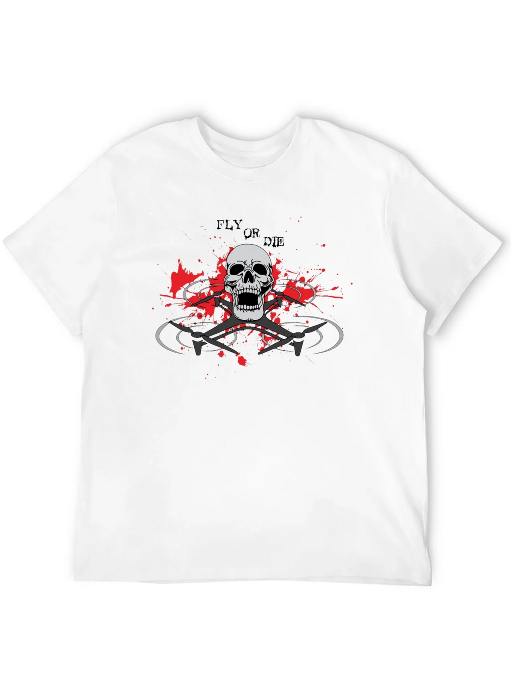 Fly or Die Drone Skull T-Shirt - Edgy Graphic Tee product image 11
