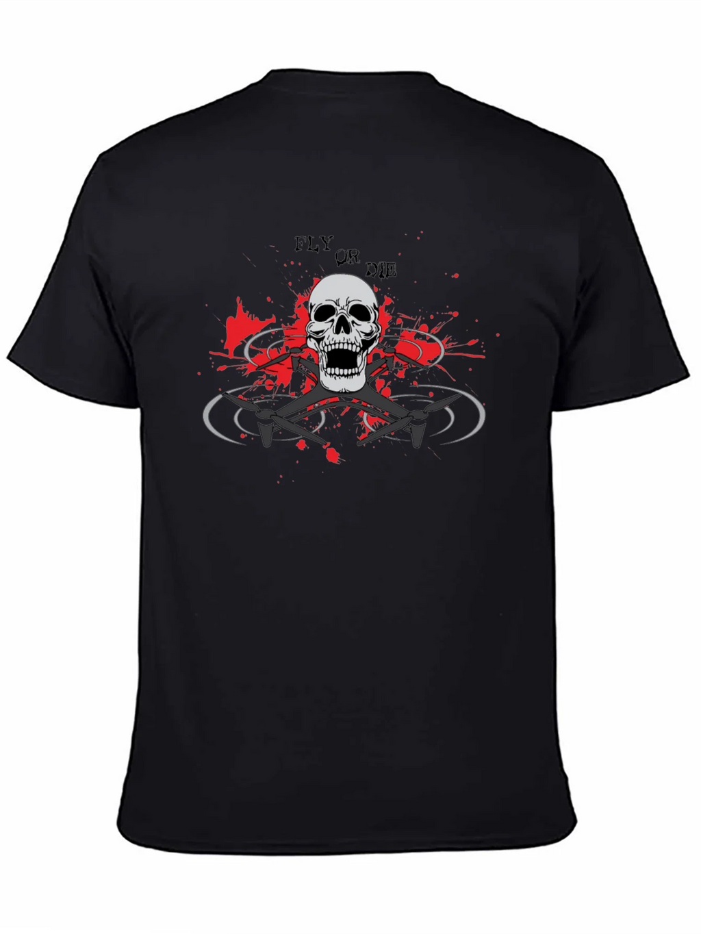 Fly or Die Drone Skull T-Shirt - Edgy Graphic Tee product image 4