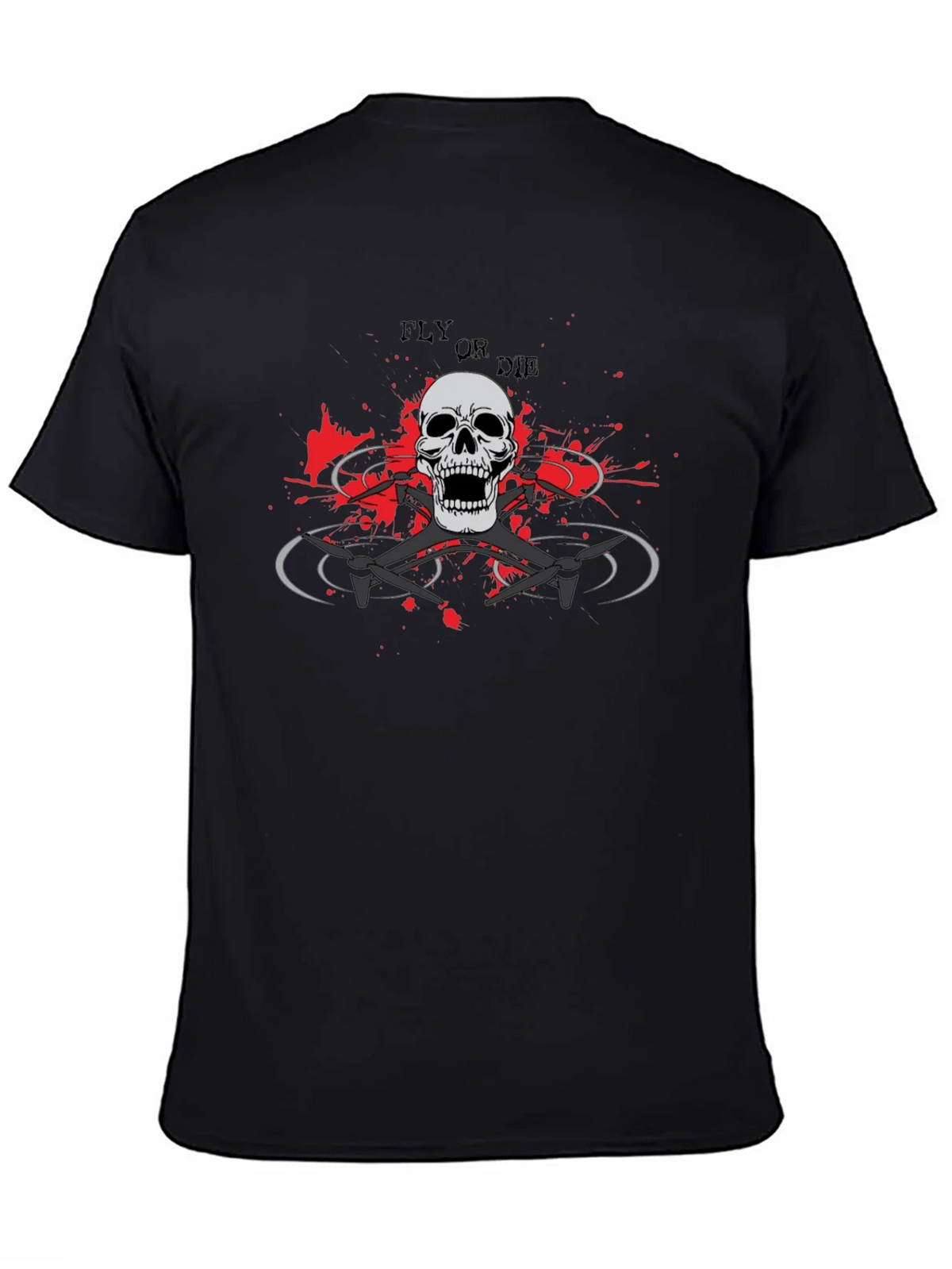Fly or Die Drone Skull T-Shirt - Edgy Graphic Tee product image 4