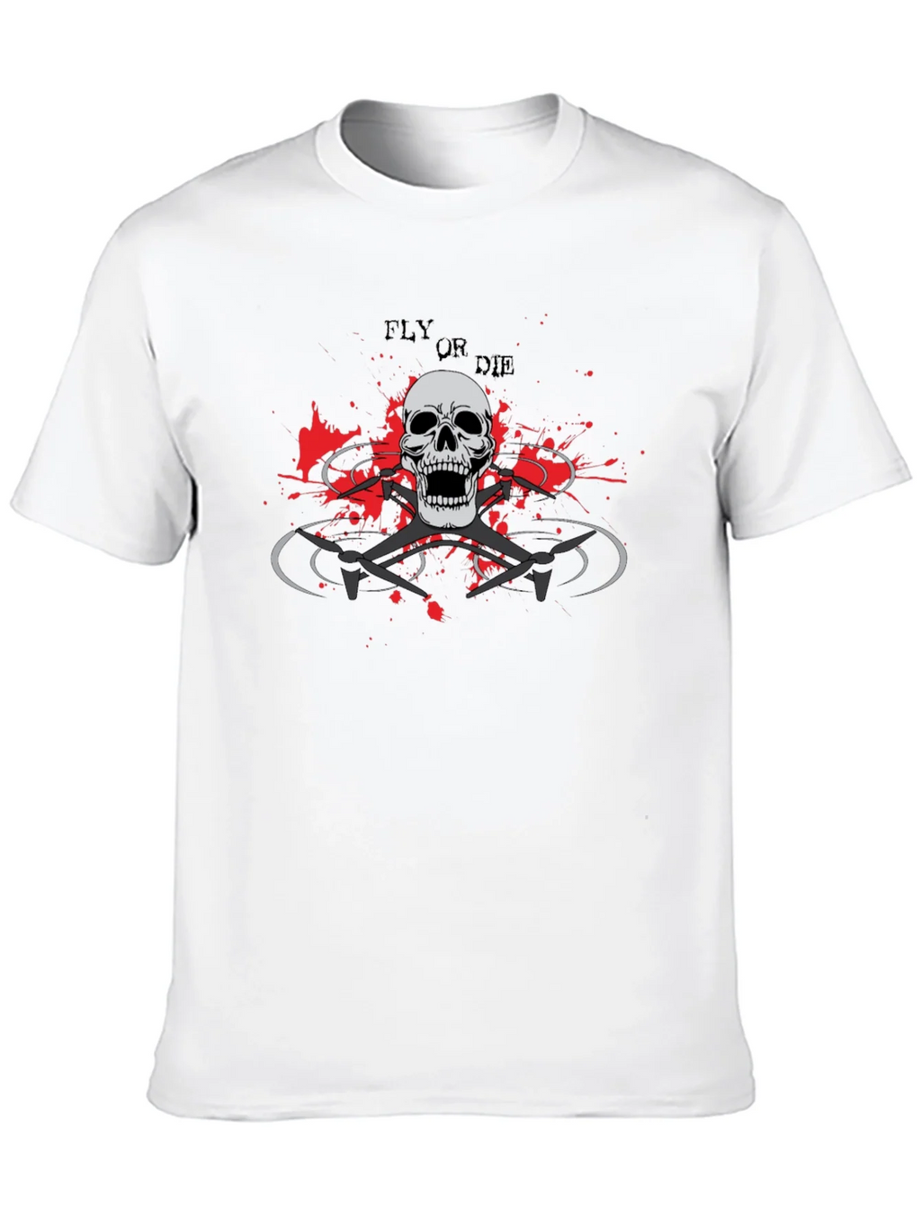 Fly or Die Drone Skull T-Shirt - Edgy Graphic Tee product image 9
