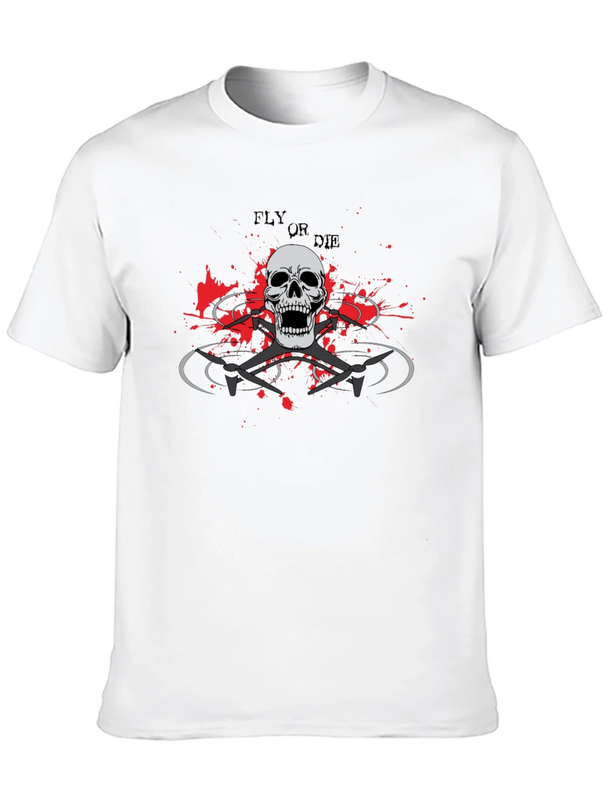 Fly or Die Drone Skull T-Shirt - Edgy Graphic Tee product image 9