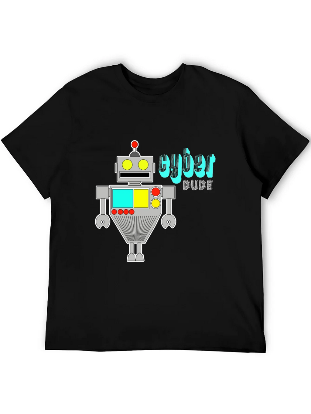 Cyber Dude Robot Graphic Black T-Shirt product image 5