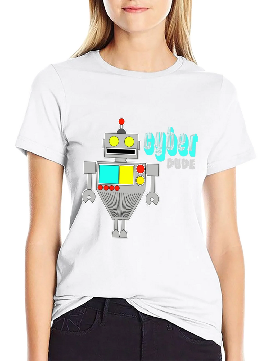 Cyber Dude Robot Graphic Black T-Shirt product image 8