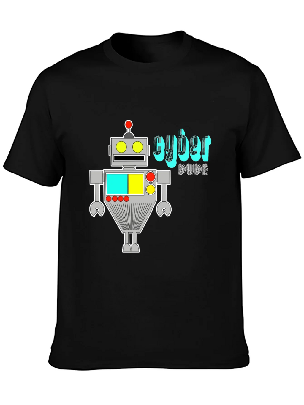 Cyber Dude Robot Graphic Black T-Shirt product image 3