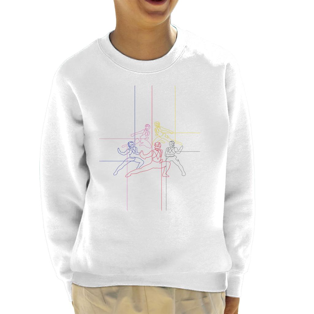 Power Rangers Action Pose Line Art Kid's Sweatshirt product image 4