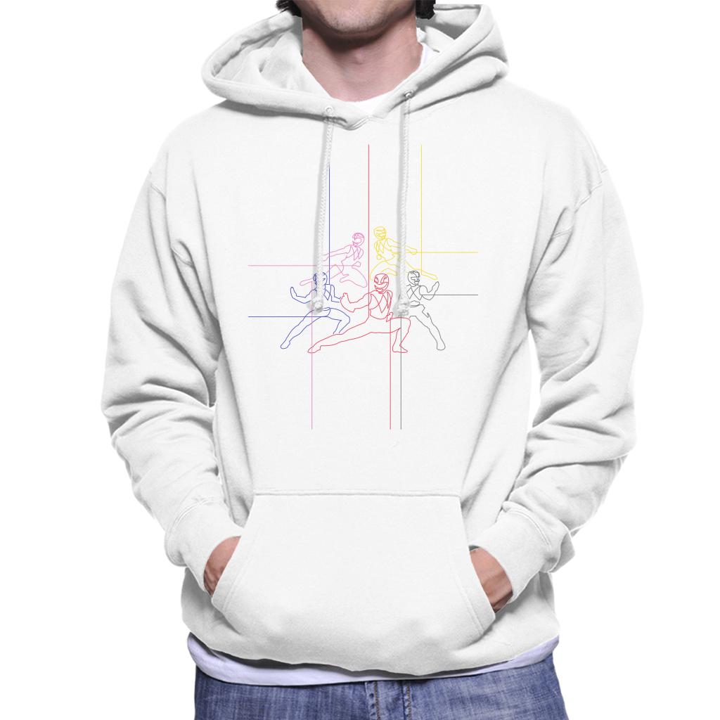 Power Rangers Action Pose Line Art Men's Hooded Sweatshirt product image 4
