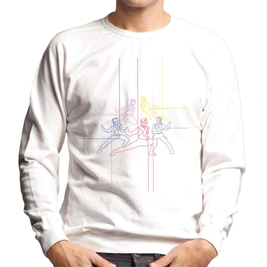 Power Rangers Action Pose Line Art Men's Sweatshirt product image 4