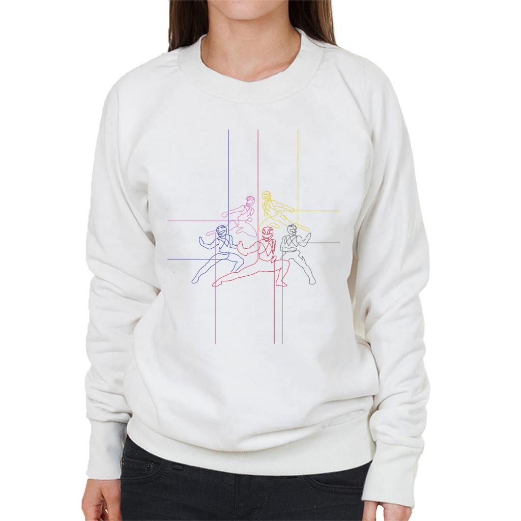Power Rangers Action Pose Line Art Women's Sweatshirt product image 4