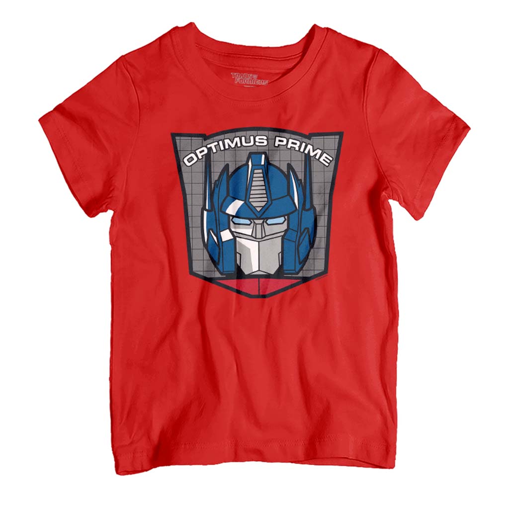 Transformers Optimus Prime Retro Face Badge Kid's T-Shirt product image 1