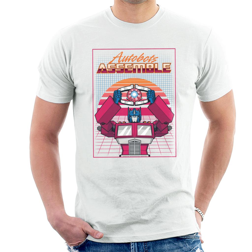 Transformers Autobots Assemble Retrowave Men's T-Shirt product image 4