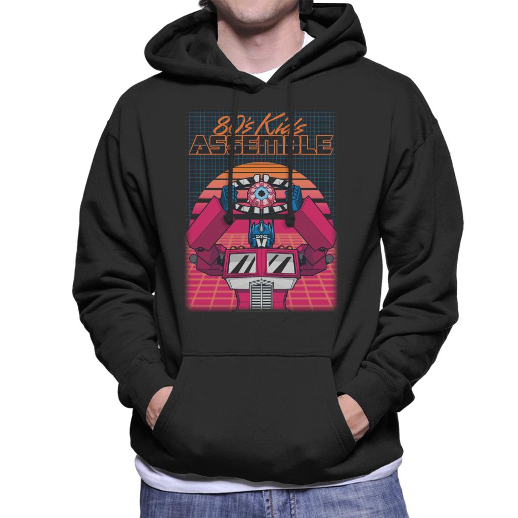 Transformers 80s Kids Assemble Retrowave Men's Hooded product image 1