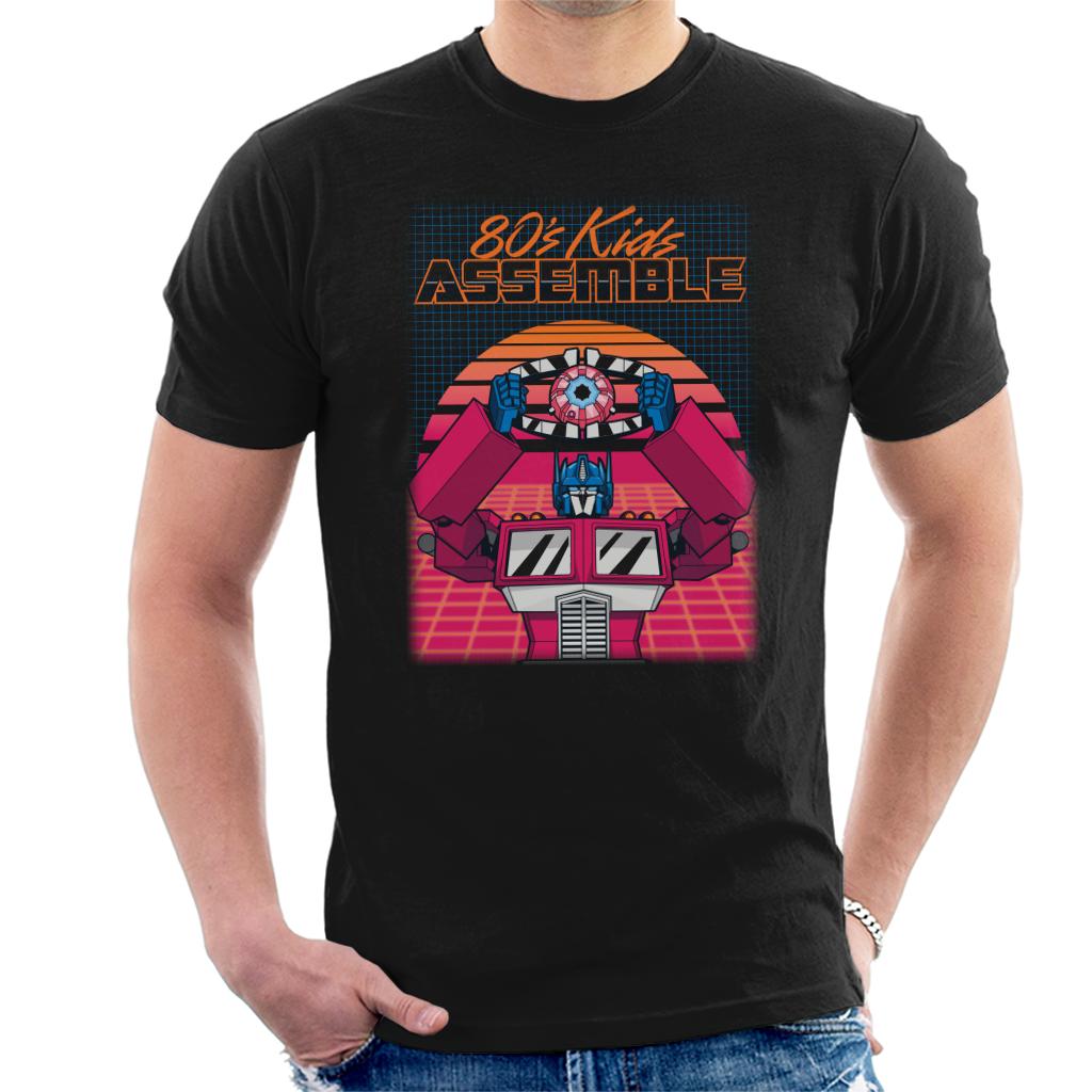 Transformers 80s Kids Assemble Retrowave Men's T-Shirt product image 1