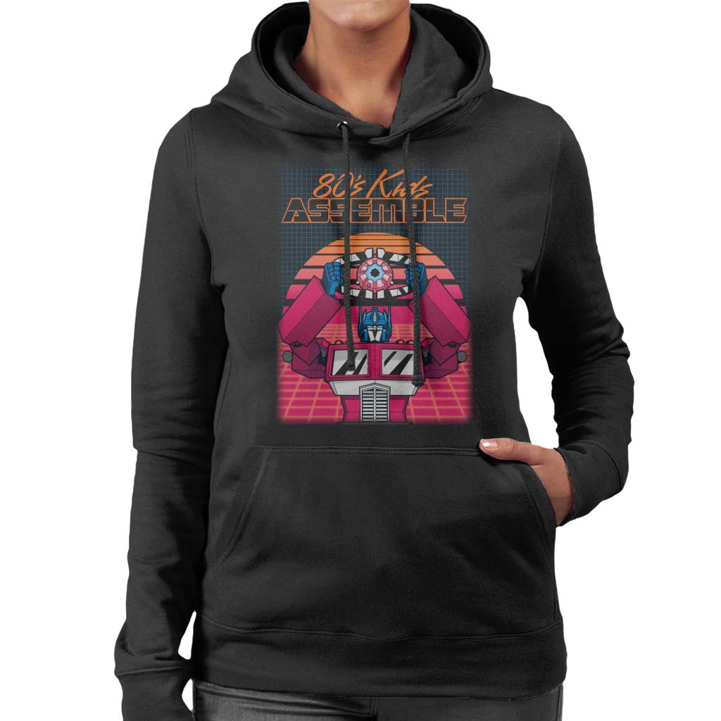 Transformers 80s Kids Assemble Retrowave Women's Hooded product image 1