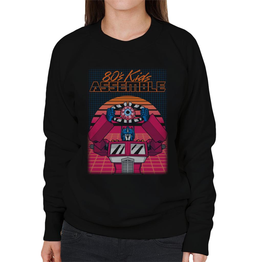 Transformers 80s Kids Assemble Retrowave Women's Sweatshirt product image 1