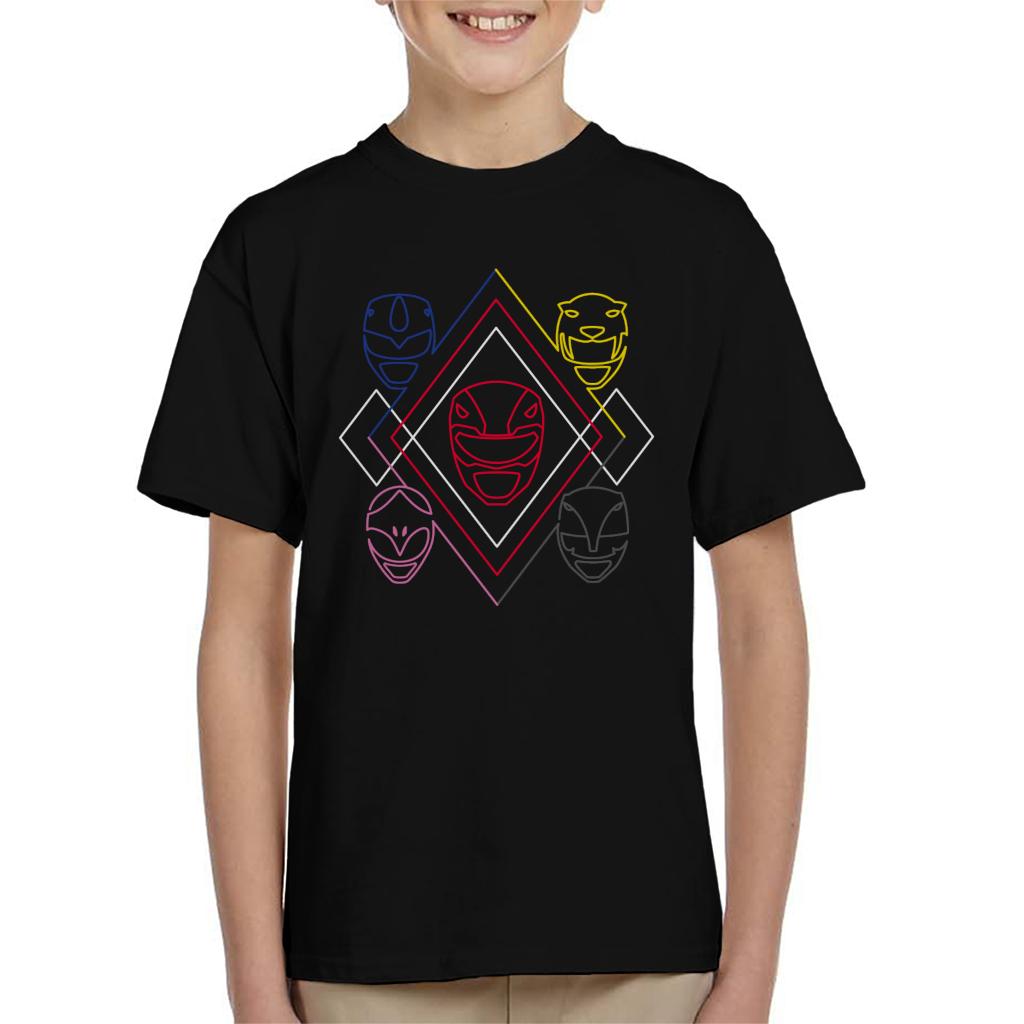 Power Rangers Heads Line Art Kid's T-Shirt product image 1
