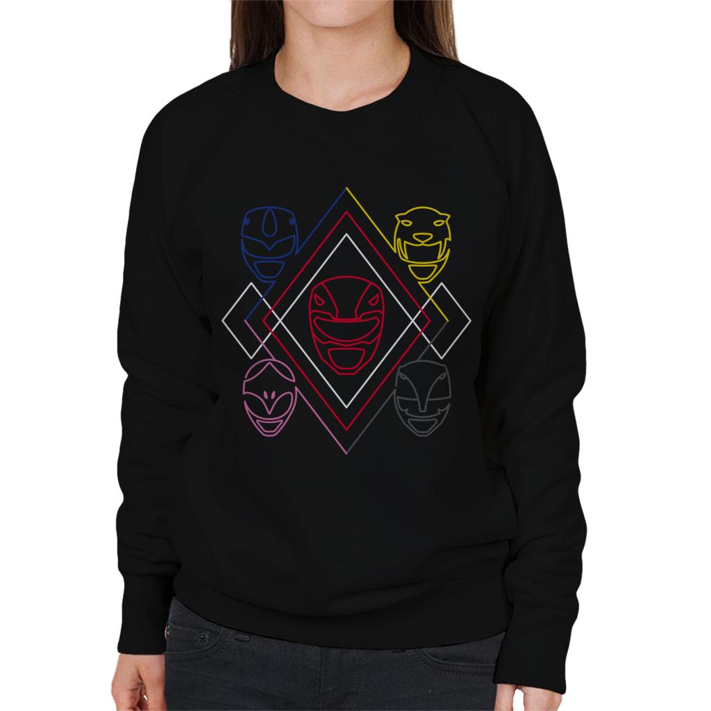 Power Rangers Heads Line Art Women's Sweatshirt product image 1