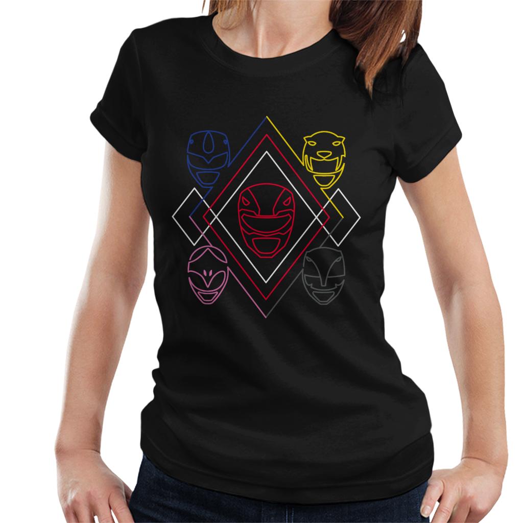 Power Rangers Heads Line Art Women's T-Shirt product image 1