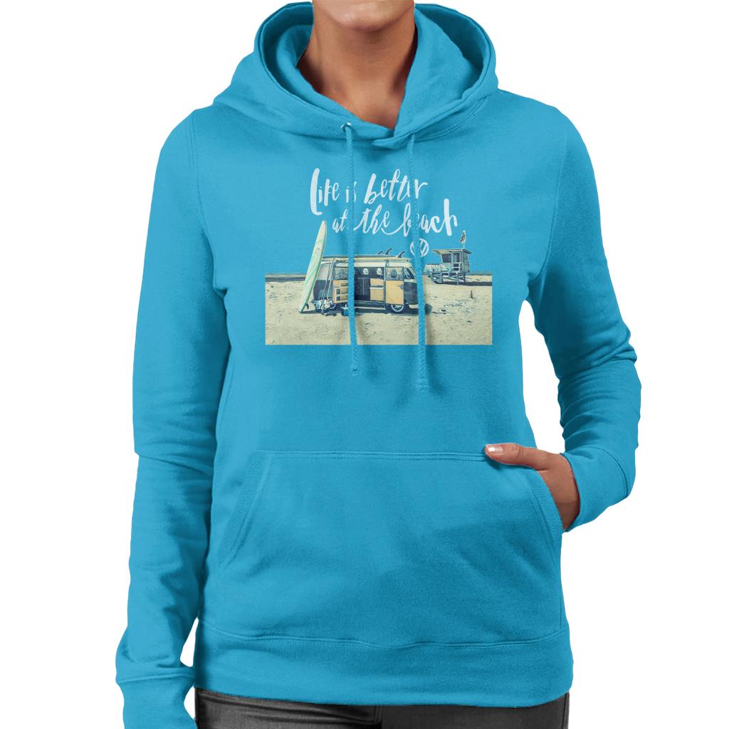 Volkswagen Better By The Beach Camper Women's Hooded product image 4