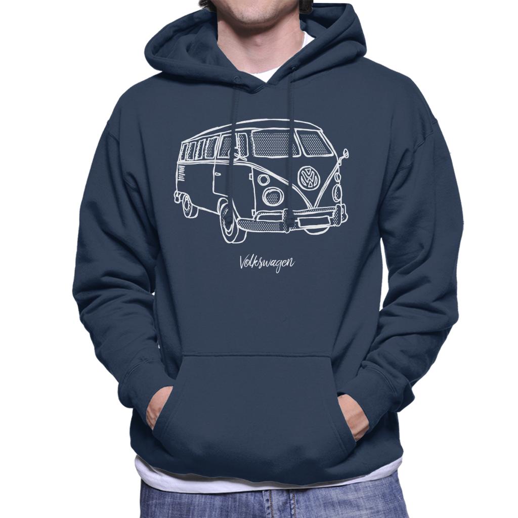 Volkswagen Retro T1 Camper Doodle Men's Hooded Sweatshirt product image 4