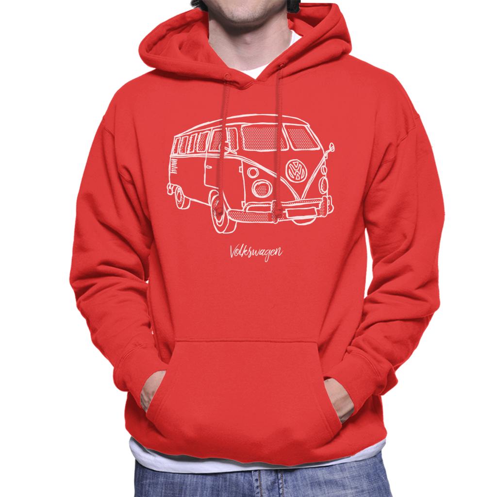 Volkswagen Retro T1 Camper Doodle Men's Hooded Sweatshirt product image 6