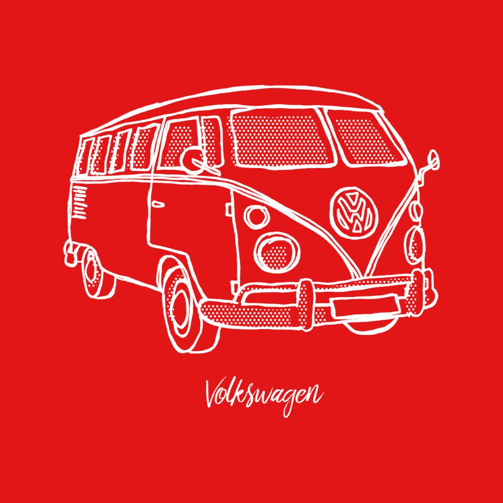 Volkswagen Retro T1 Camper Doodle Men's Hooded Sweatshirt product image 7