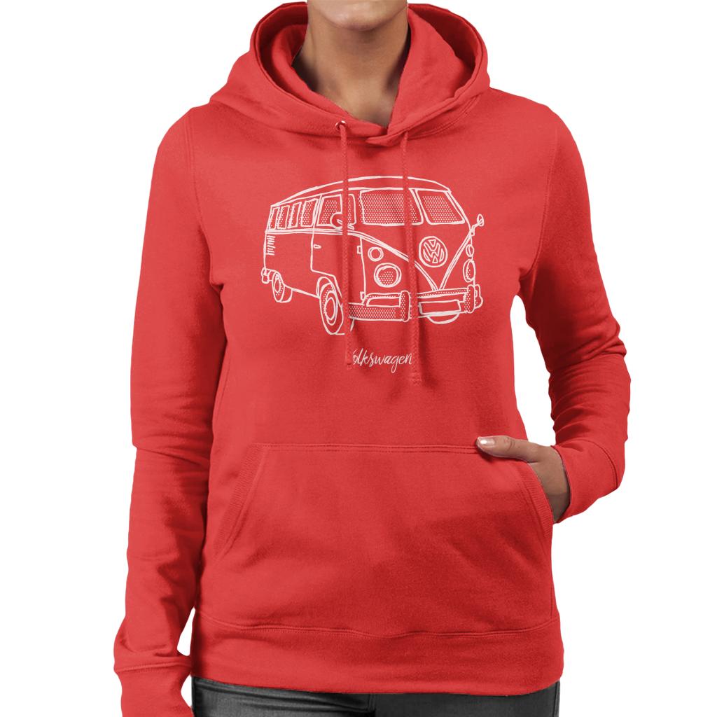 Volkswagen Retro T1 Camper Doodle Women's Hooded Sweatshirt product image 6