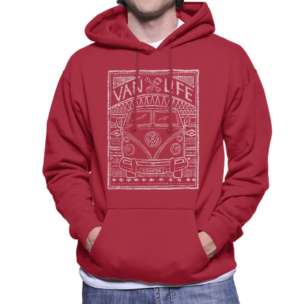 Volkswagen T1 Van Life Aztec Doodle Men's Hooded Sweatshirt product image 6