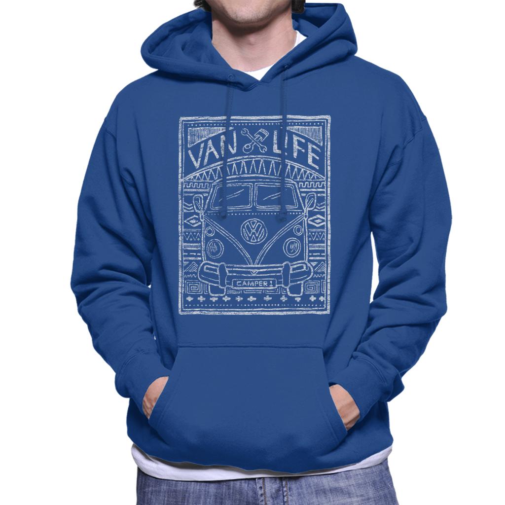 Volkswagen T1 Van Life Aztec Doodle Men's Hooded Sweatshirt product image 4