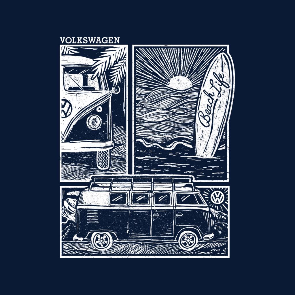 Volkswagen T1 Camper Beach Life Doodle Men's Hooded product image 2