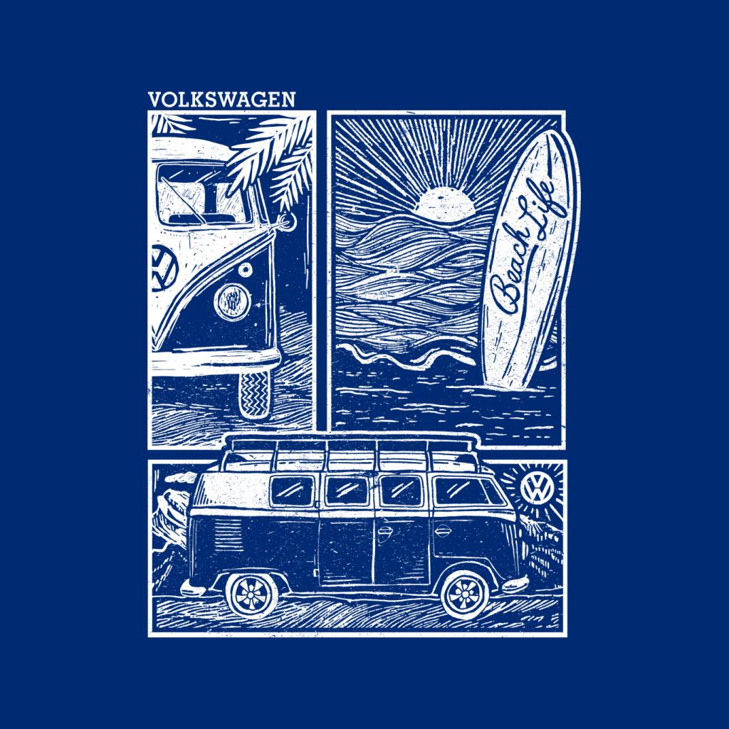 Volkswagen T1 Camper Beach Life Doodle Men's Hooded product image 5