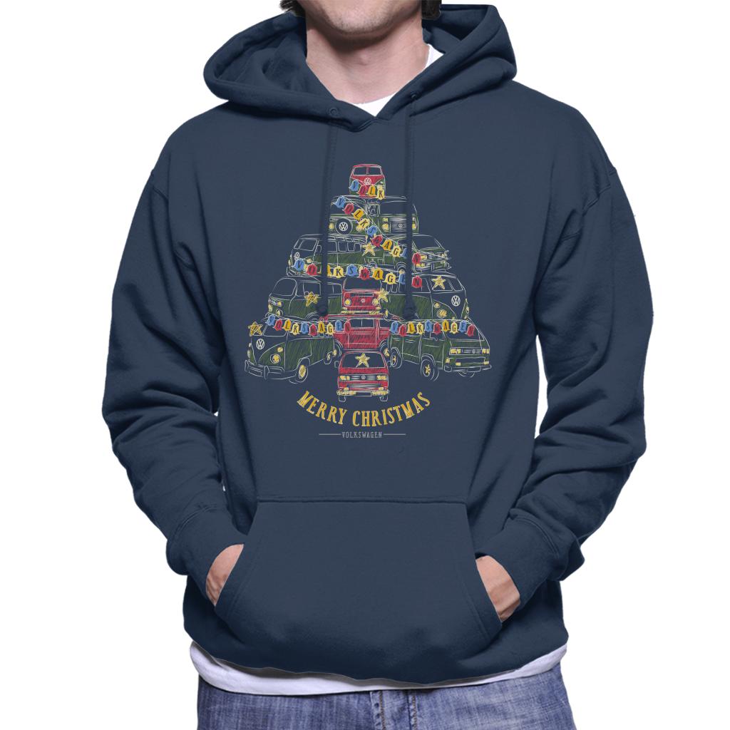 Volkswagen Merry Christmas Camper Tree Men's Hooded product image 4
