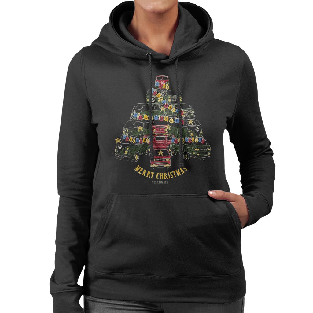 Volkswagen Merry Christmas Camper Tree Women's Hooded product image 1