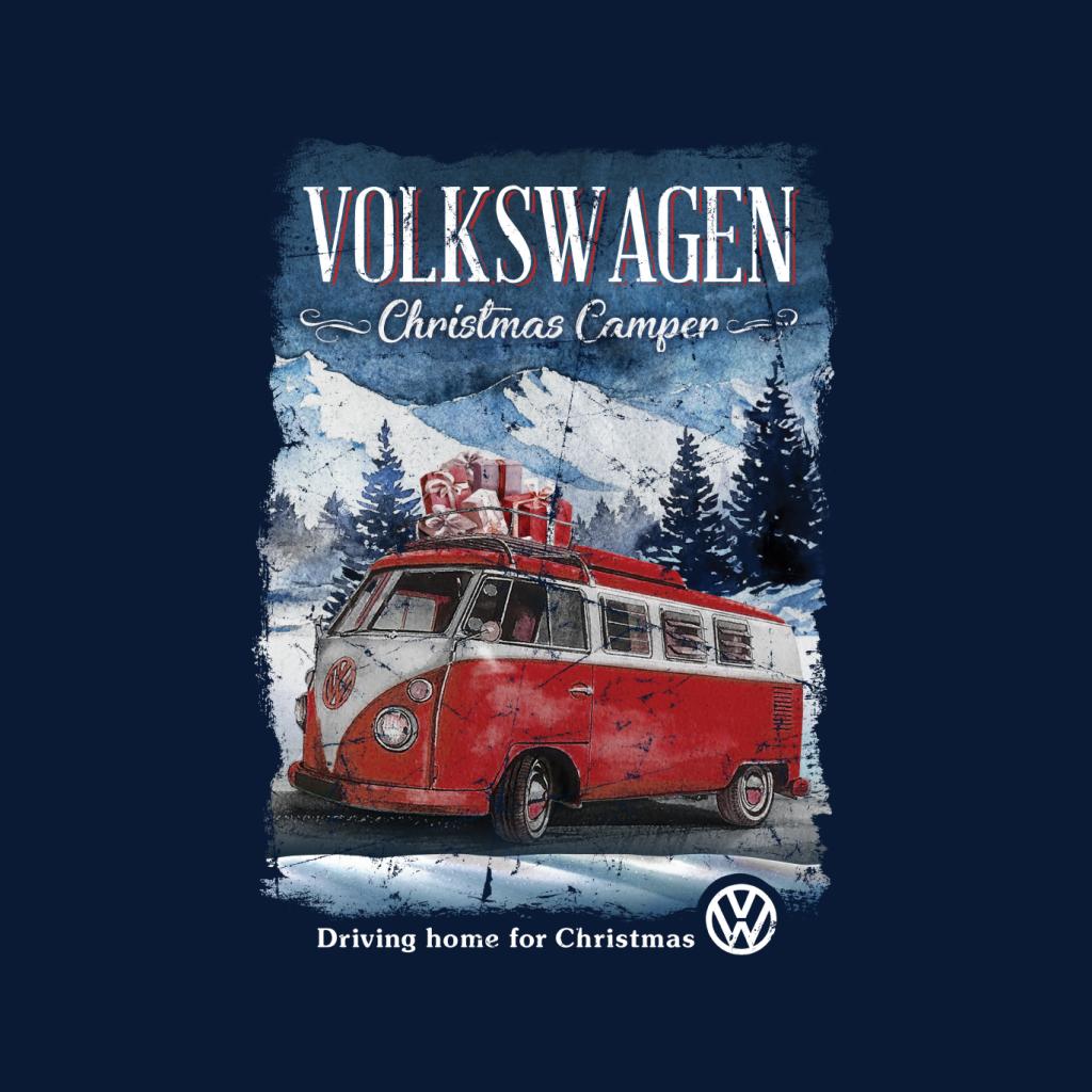 Volkswagen Christmas Red Camper Driving Home Women's Hooded product image 5