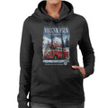 Volkswagen Christmas Red Camper Driving Home Women's Hooded product image 1
