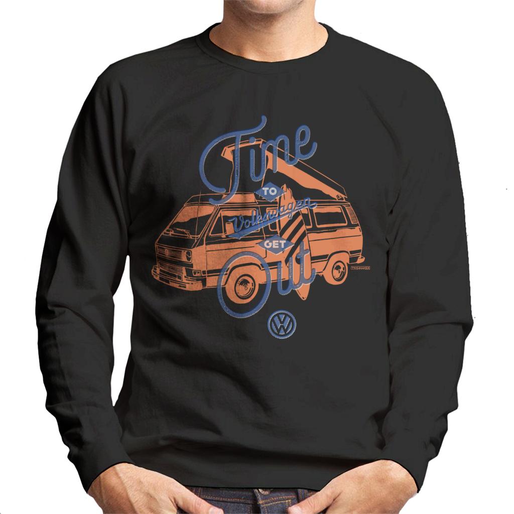 Volkswagen Time To Get Out Retro T3 Camper Men's Sweatshirt product image 1
