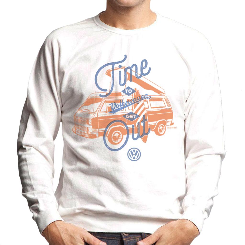 Volkswagen Time To Get Out Retro T3 Camper Men's Sweatshirt product image 4