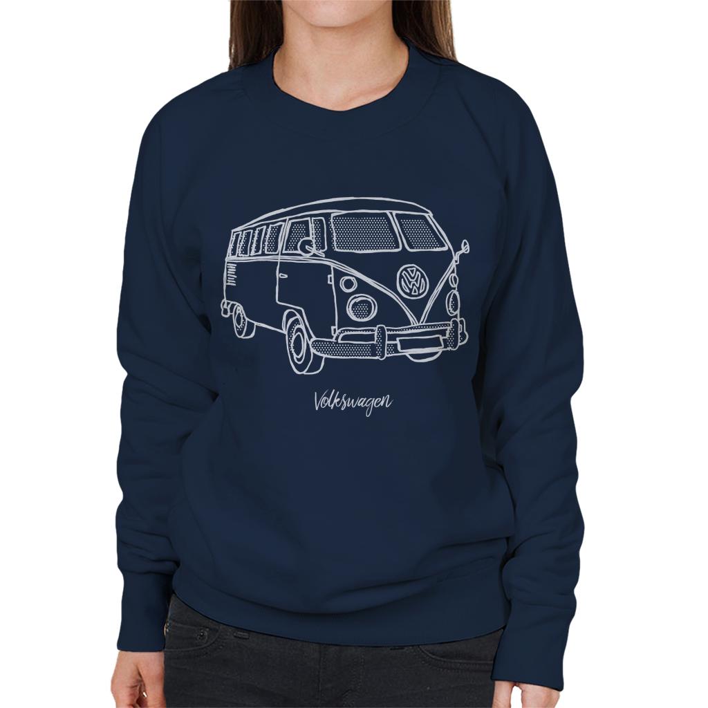 Volkswagen T1 Camper Dots Doodle Women's Sweatshirt product image 4