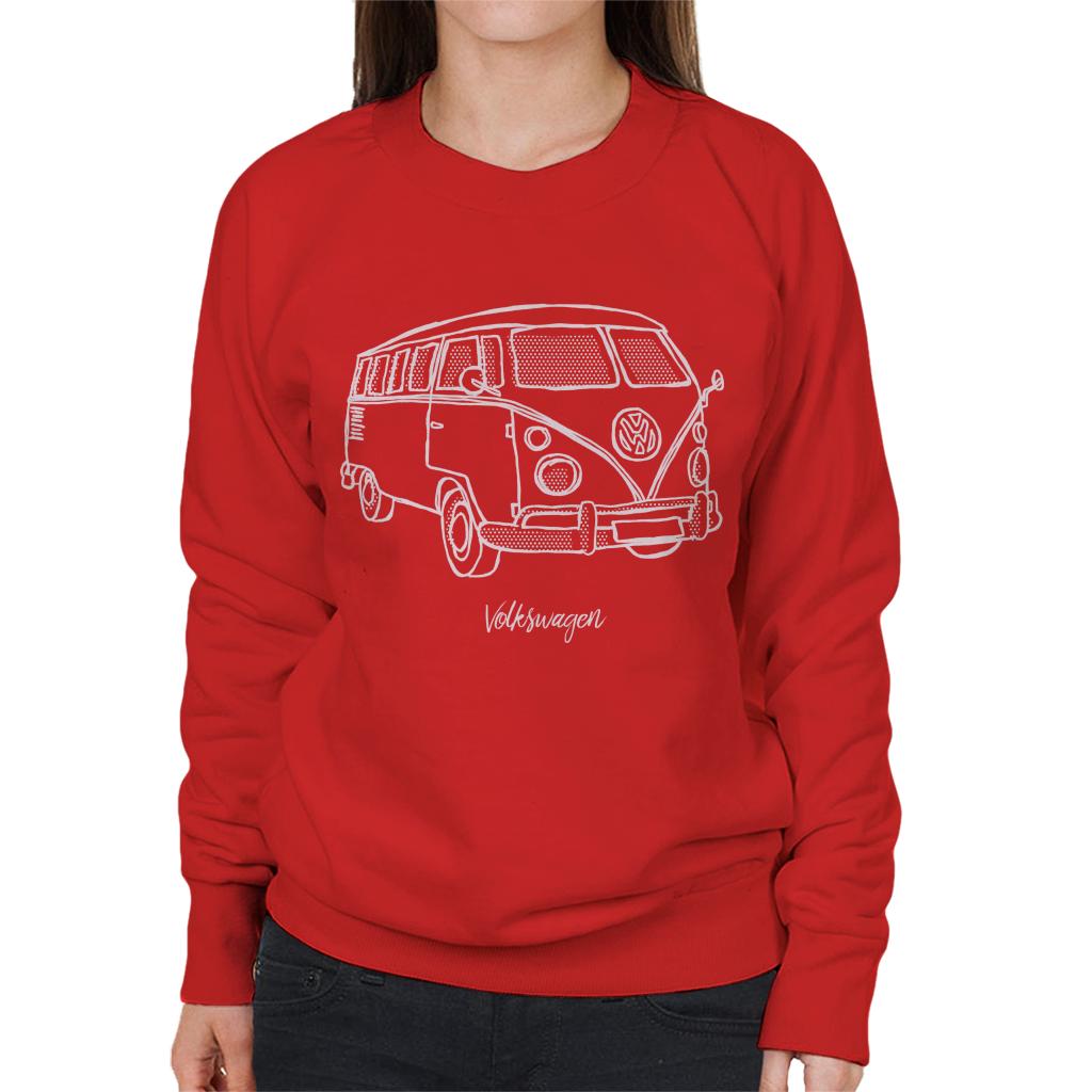 Volkswagen T1 Camper Dots Doodle Women's Sweatshirt product image 6