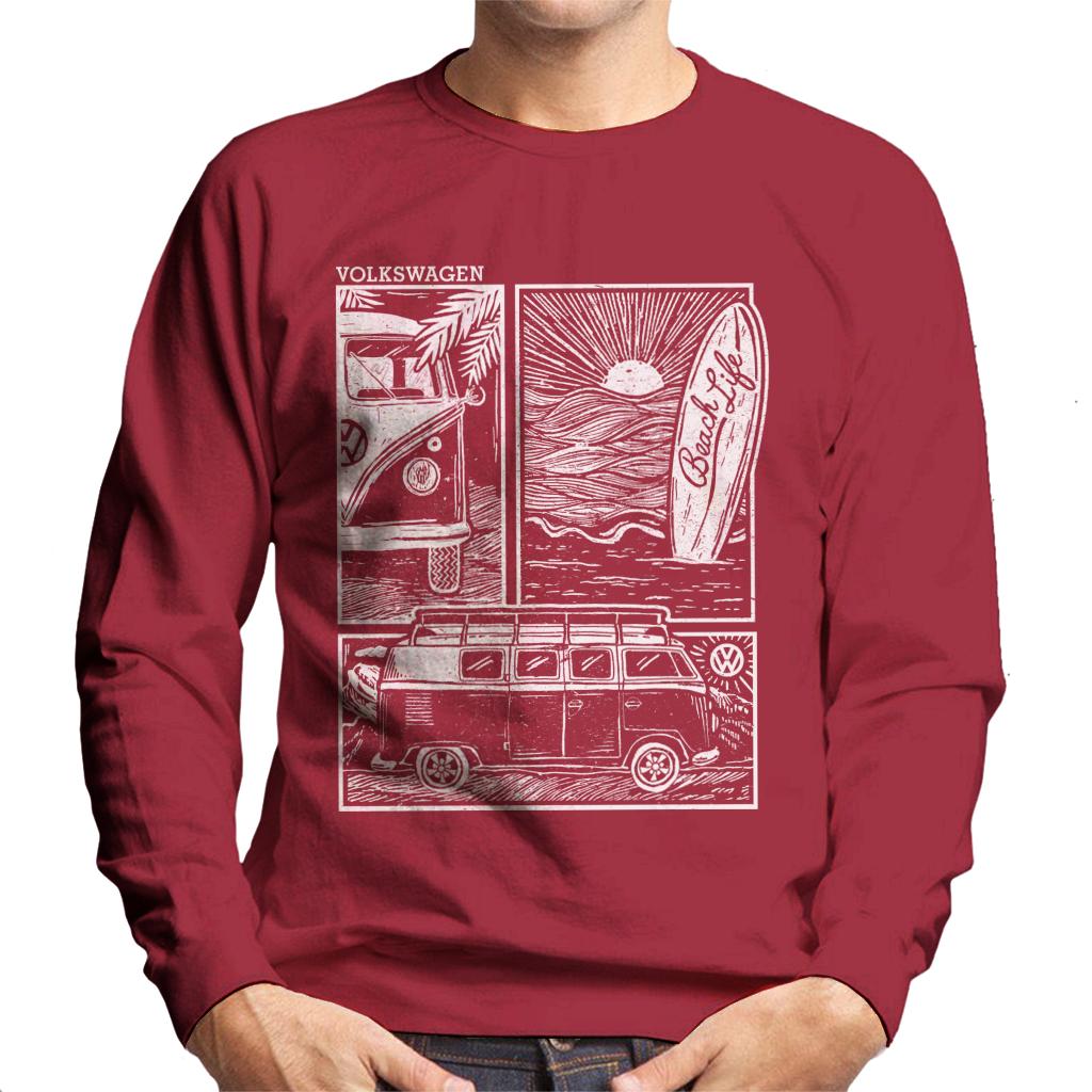 Volkswagen Camper Beach Life Doodle Men's Sweatshirt product image 6