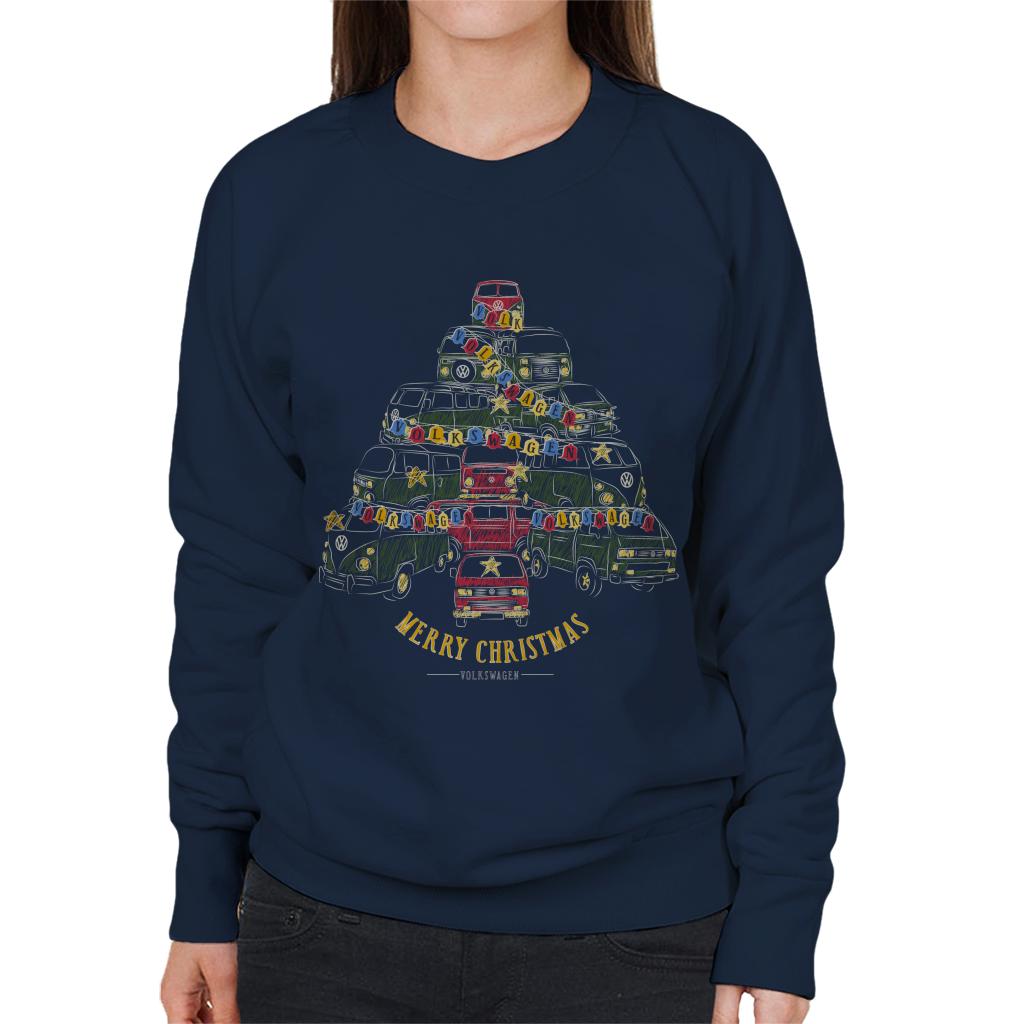 Volkswagen Christmas Tree Campers Women's Sweatshirt product image 4
