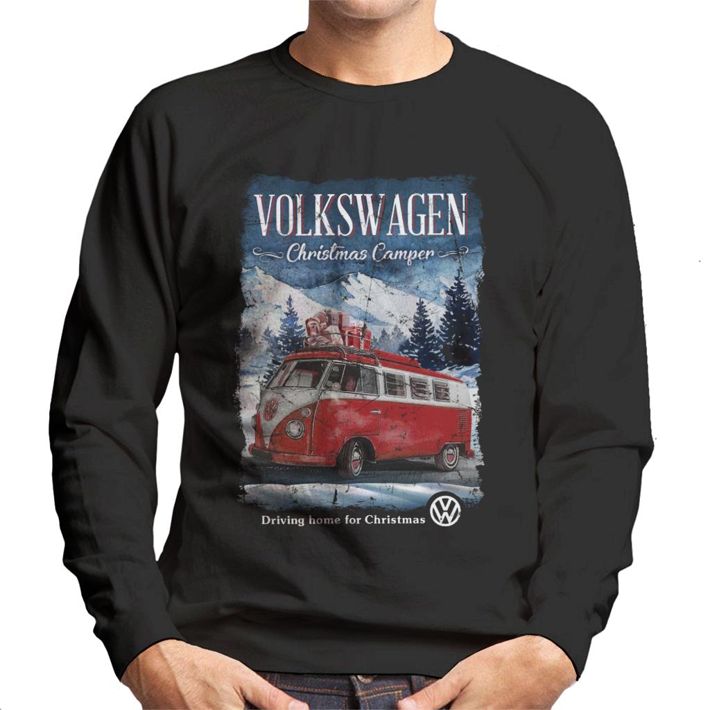 Volkswagen Christmas T1 Camper Driving Home Men's Sweatshirt product image 1