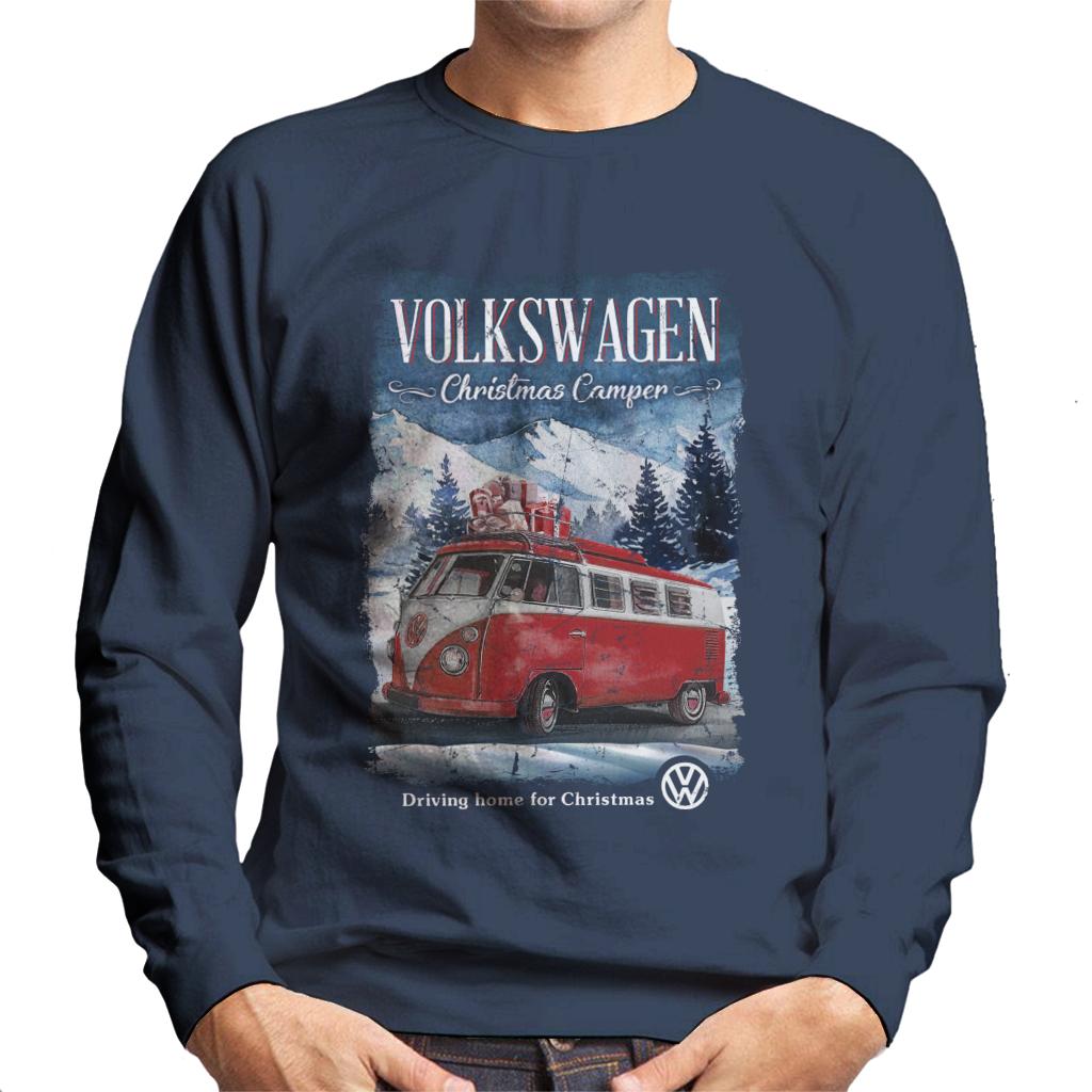 Volkswagen Christmas T1 Camper Driving Home Men's Sweatshirt product image 4
