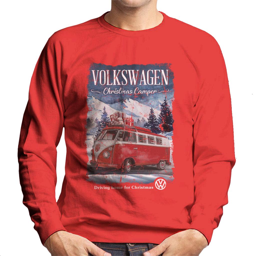 Volkswagen Christmas T1 Camper Driving Home Men's Sweatshirt product image 6
